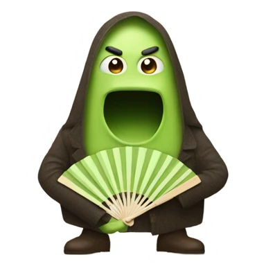 An avo man putting on a fan sticker