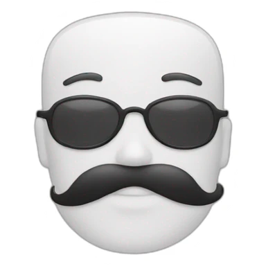 black and white moustache sticker