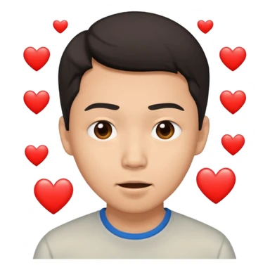 asian man falling with heart eyes sticker