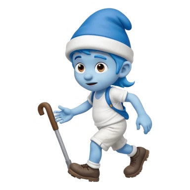 Y a un schtroumpfs il marche il tombe et il se fait un bleu  sticker