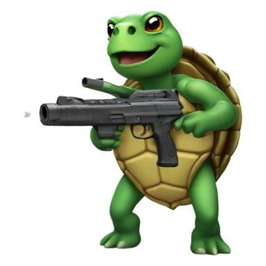 turtle with a gun sticker