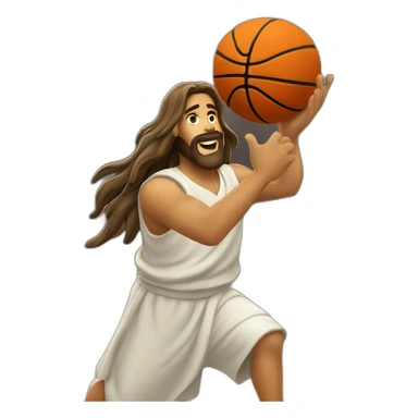 Jesus shooting basketball sticker