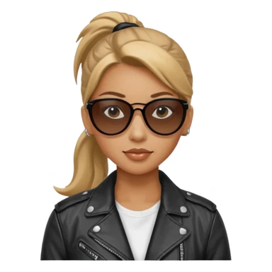 Biker Gang with Sunglasses, Woman with ponytail, sunglasses sticker