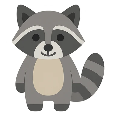 Flat design style raccoon sticker