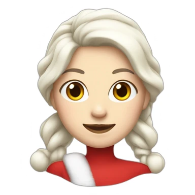 white woman with hair tied dressed as santa for christmas who strikes the pose full height sticker