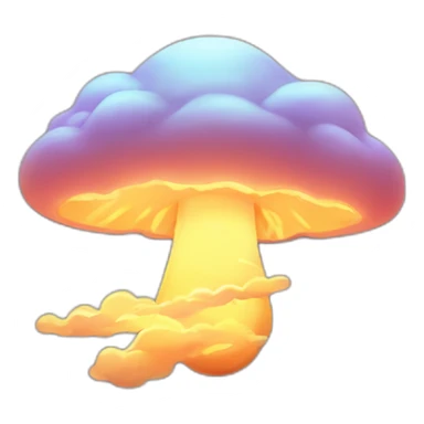 radioactive lightning bolt glow cloud mushroom sunset future smile sticker
