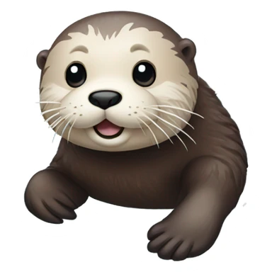 Sea otter floating on ice sticker