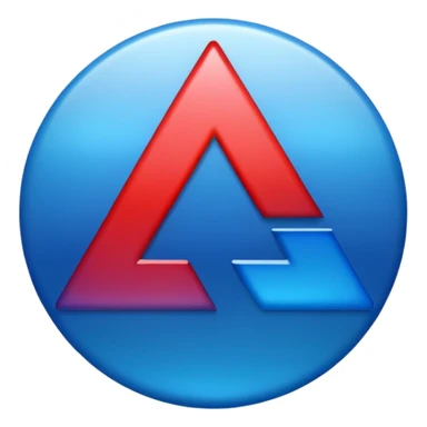 alpha symbol with blue red gradient sticker
