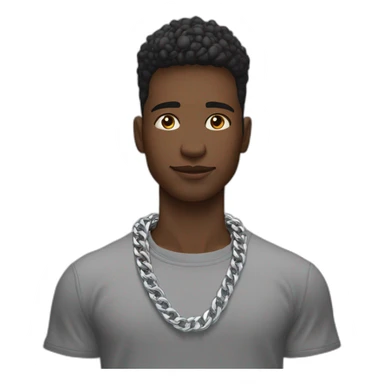 Joven con Edgar fade con 2 pulseras de Plata en las 2 manos y una cadena en el cuello de plata sticker