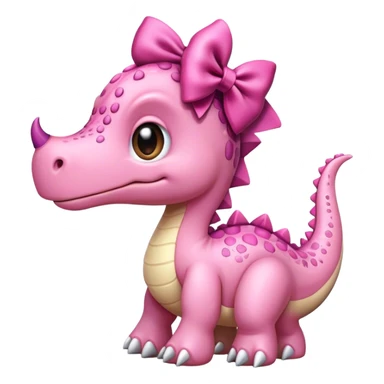 pink dinosaur with bow sticker