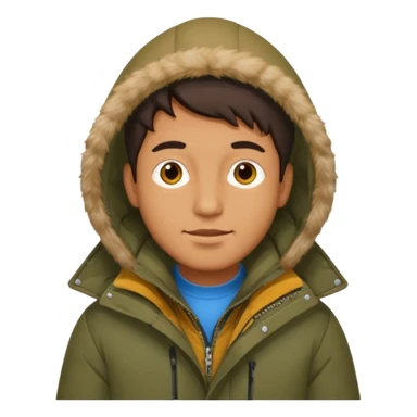Man in parka sticker