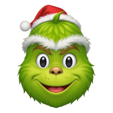 Un emoji de el Grinch diciendo ho ho ho sonriendo sticker