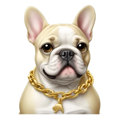 French bulldog with gold chain  sticker