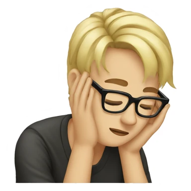 facepalm blond short hairs and black glasses sticker