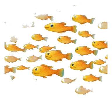 Colorful fish swimming in a blue sea  sticker