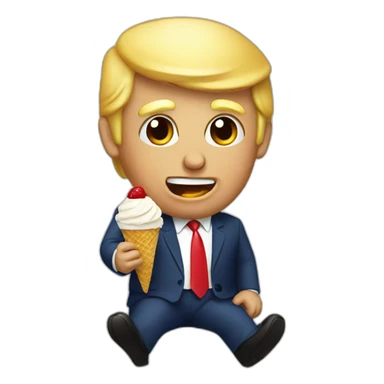 Trump eating ice cream sticker