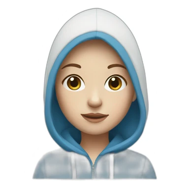 White skin girl in Blue hoodie sticker