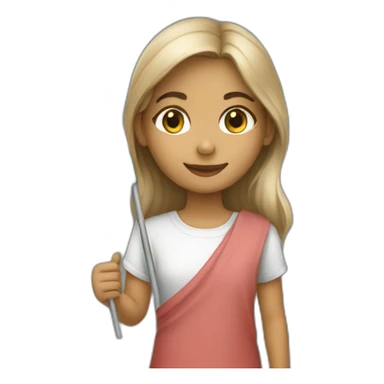 A 10 year old girl holding Kuwait flag  sticker