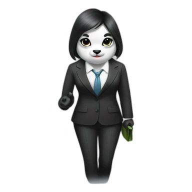 Female Panda is businessman sticker