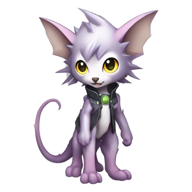 cute cool edgy sharp eldritch ethereal futuristic punk Digimon-Fakemon-animal full body sticker