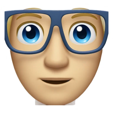 Blond, moustache, eyeglasses and blue eyes sticker