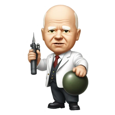 Khrushchev holding a bomb sticker