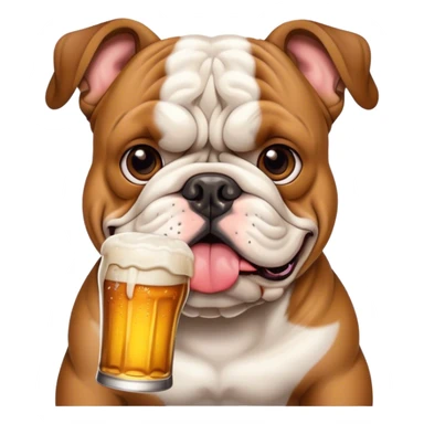 Bulldog with a beer  sticker