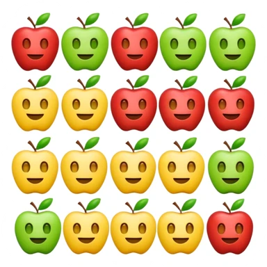 the text 'Emoji.sh' with each letter as a different colorful and lively apple emoji sticker