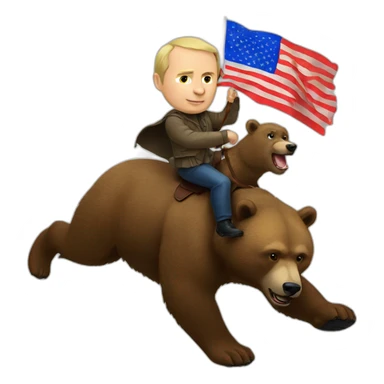 Putin riding a bear sticker