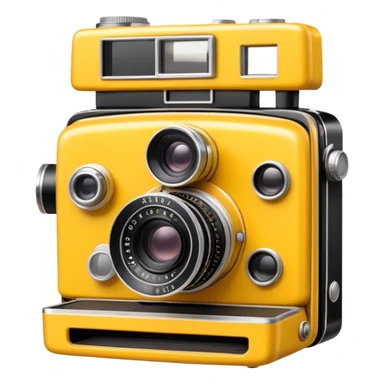 Vintage Kodak camera with yellow casing sticker