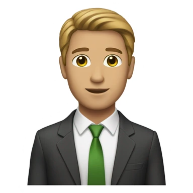 man with tan skin light brown hair green eyes in a suit sticker