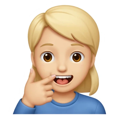 Giggling biting fjnger sticker