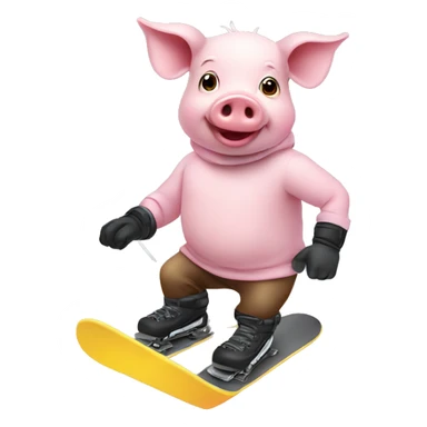 Pig with a snowboard sticker