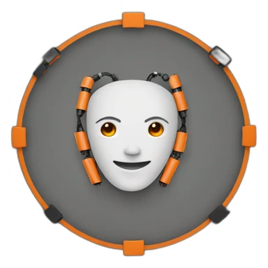 a logo for robotics team named winnovation with primary colors black and orange sticker