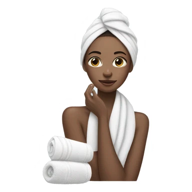 girl doing her skincare with a wrapped towel sticker
