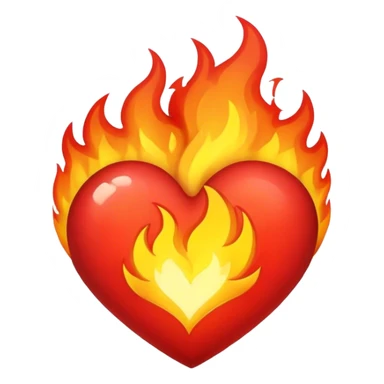 fire heart sticker