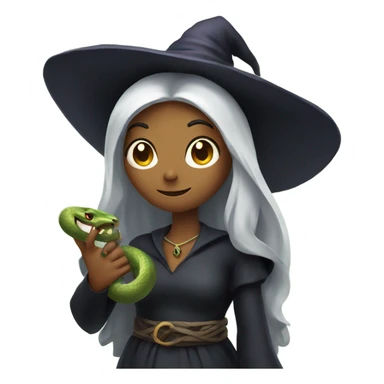 a witch holding a snake  sticker