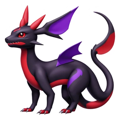 Guilmon-Salandit-Umbreon-Fakémon-hybrid-creature (full body)  sticker