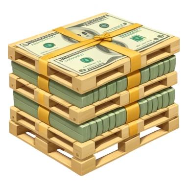 pallet full of US Dollars perfectly stacked sticker