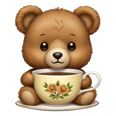 Teddy bear drinking tea sticker