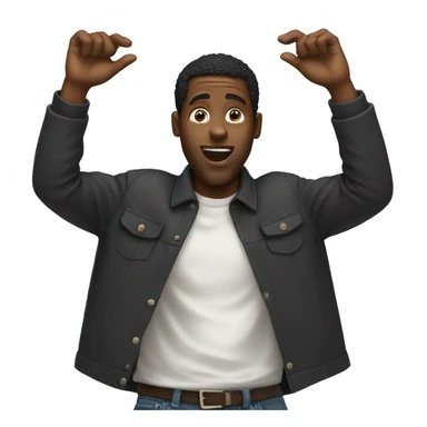 Black man throwing up a 1 sticker