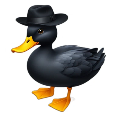 black duck with hat sticker
