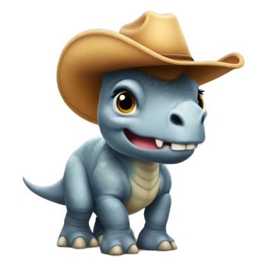 Triceratops wearing a cowboy hat sticker