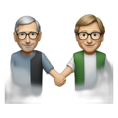 Steve jobs and bill gates holding hands sticker