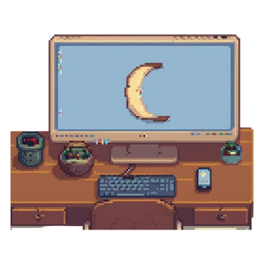 Sleepy desktop with computer zzz
 sticker