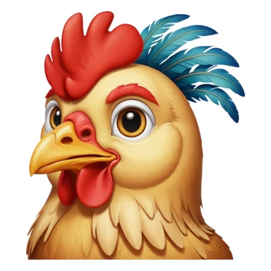 Chicken with human Face  sticker