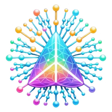 sparkling photo icon with a neural network pattern sticker