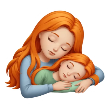 Orange long hair girl sleeping sticker