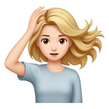 Girl flips hair with hand sassy sticker