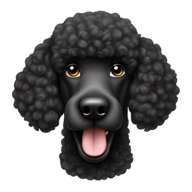 Black standard poodle sticker